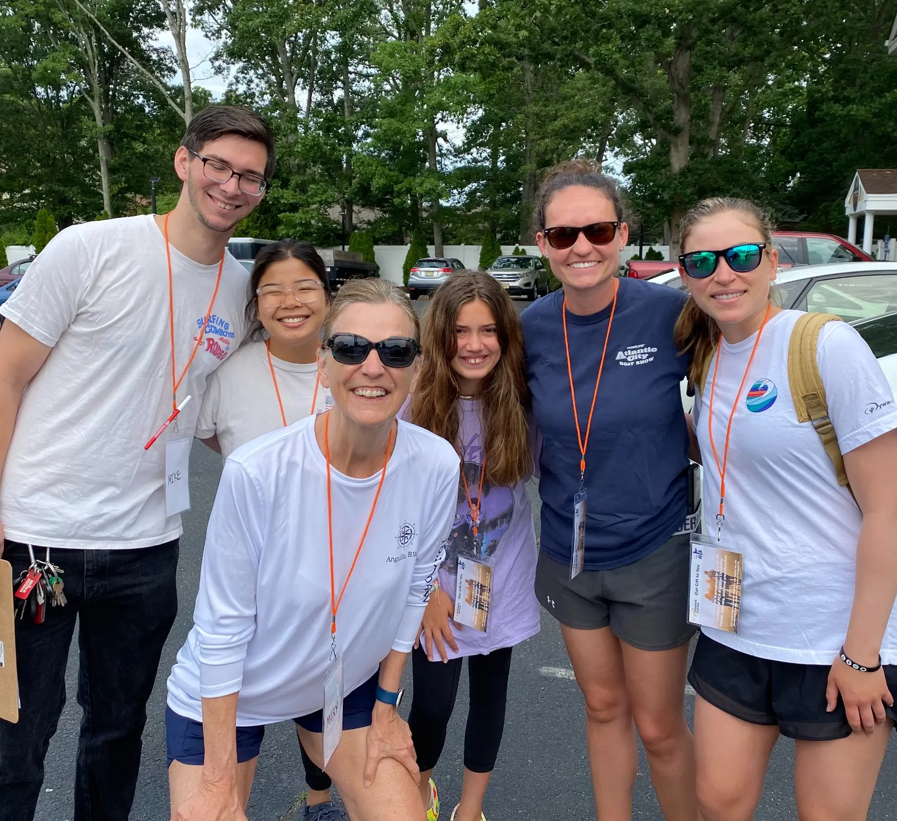 A Bible distribution team gathered before serving in New Jersey
