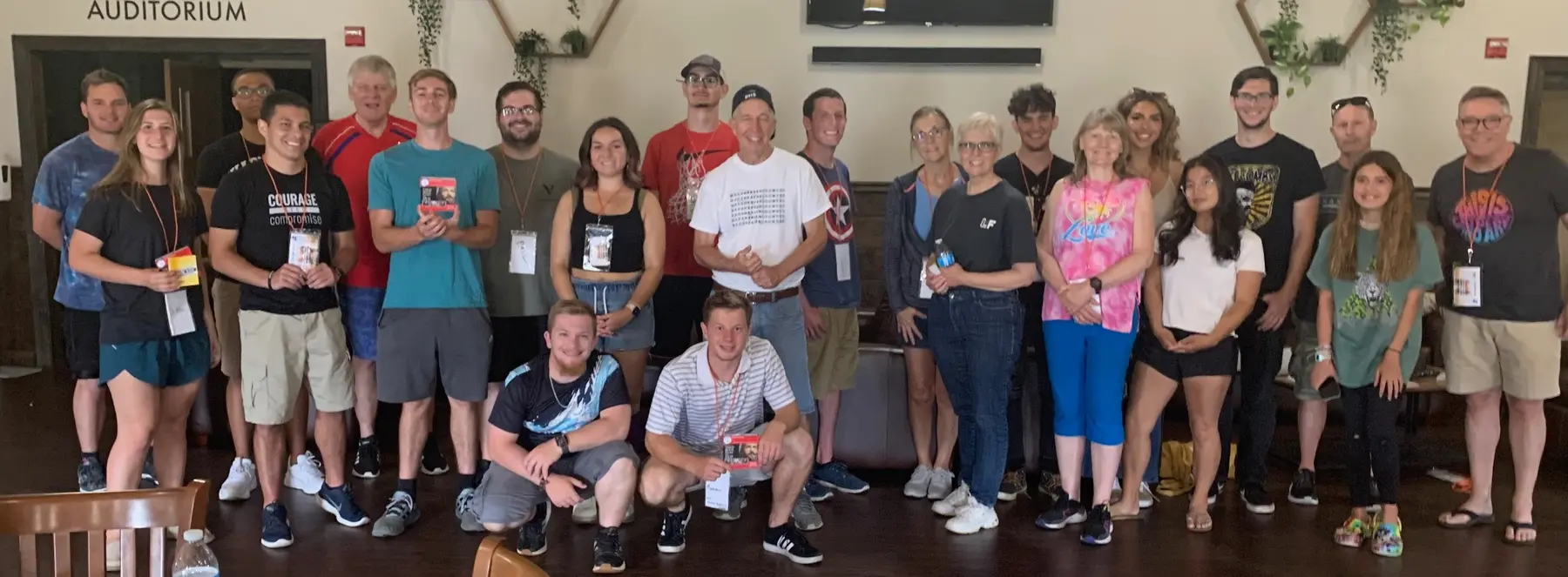 A multigenerational Bible distribution team gathered in Somers Point