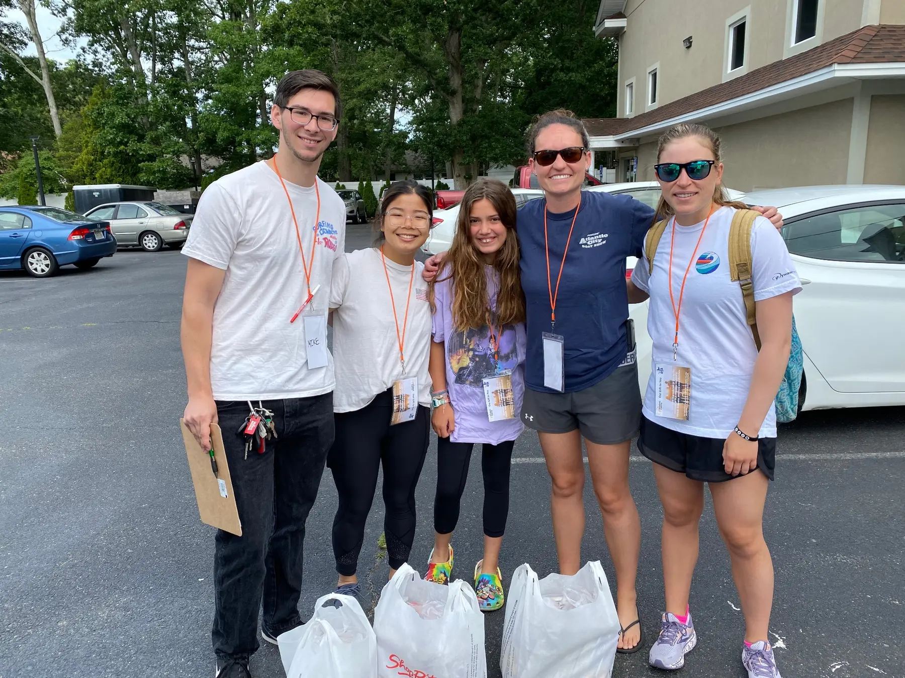 A Bible distribution team ready to serve in Somers Point
