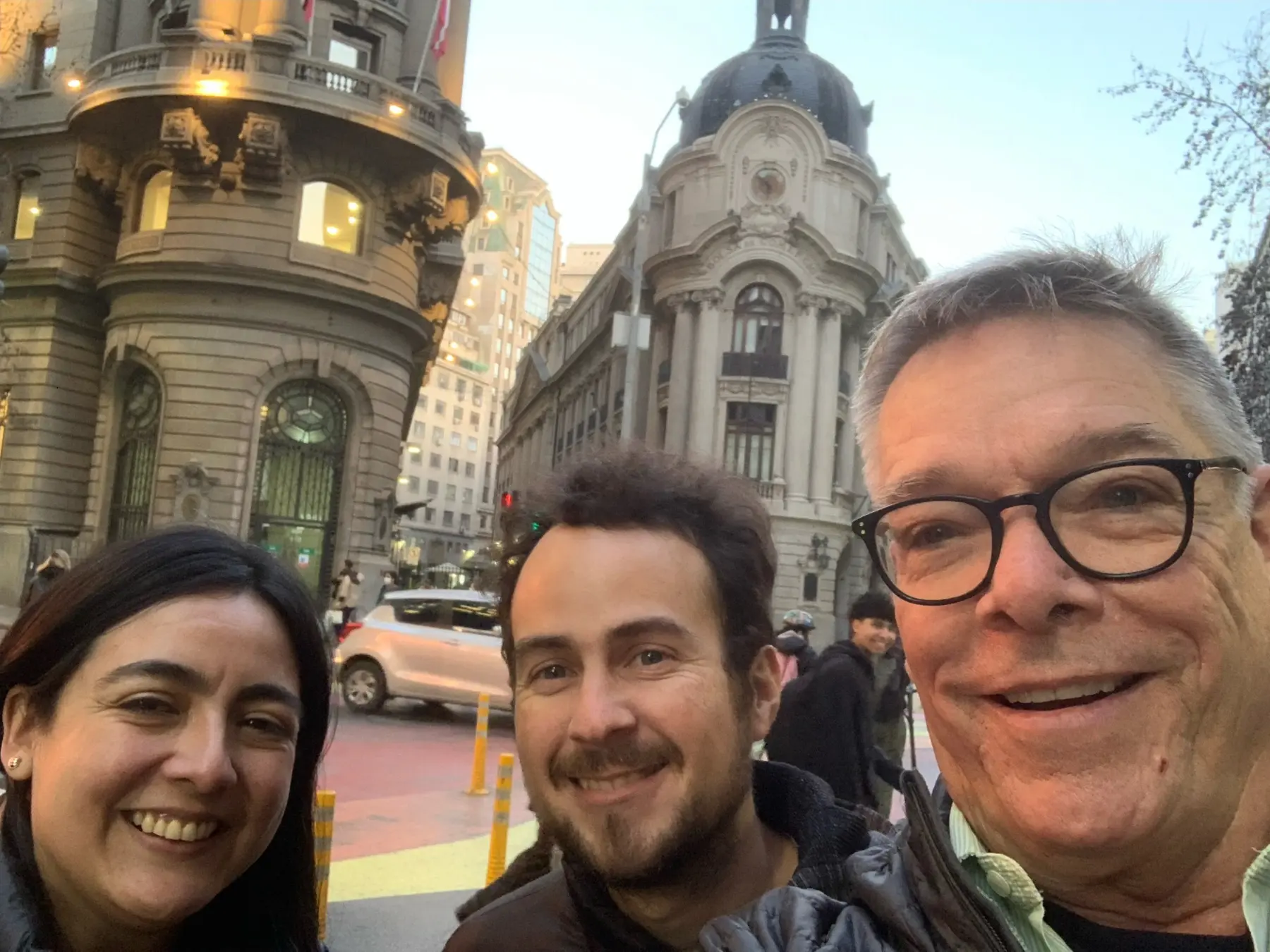 Three outreach participants together in Santiago, Chile